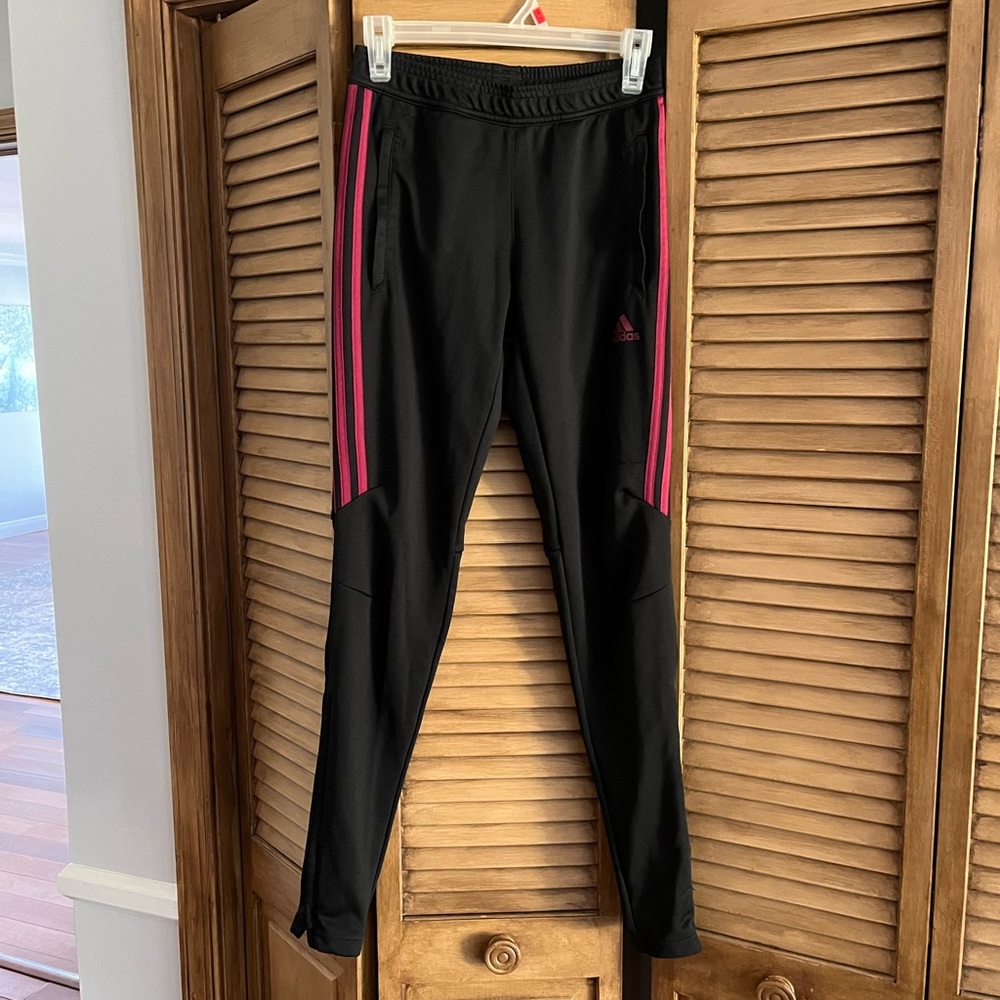 Classic Striped Adidas Raspberry Red Joggers